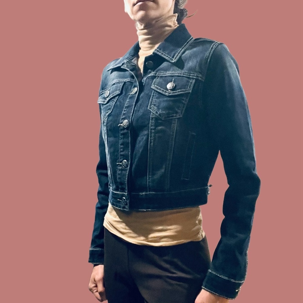Earl Jean Dark Wash Cropped Jean Jacket XS